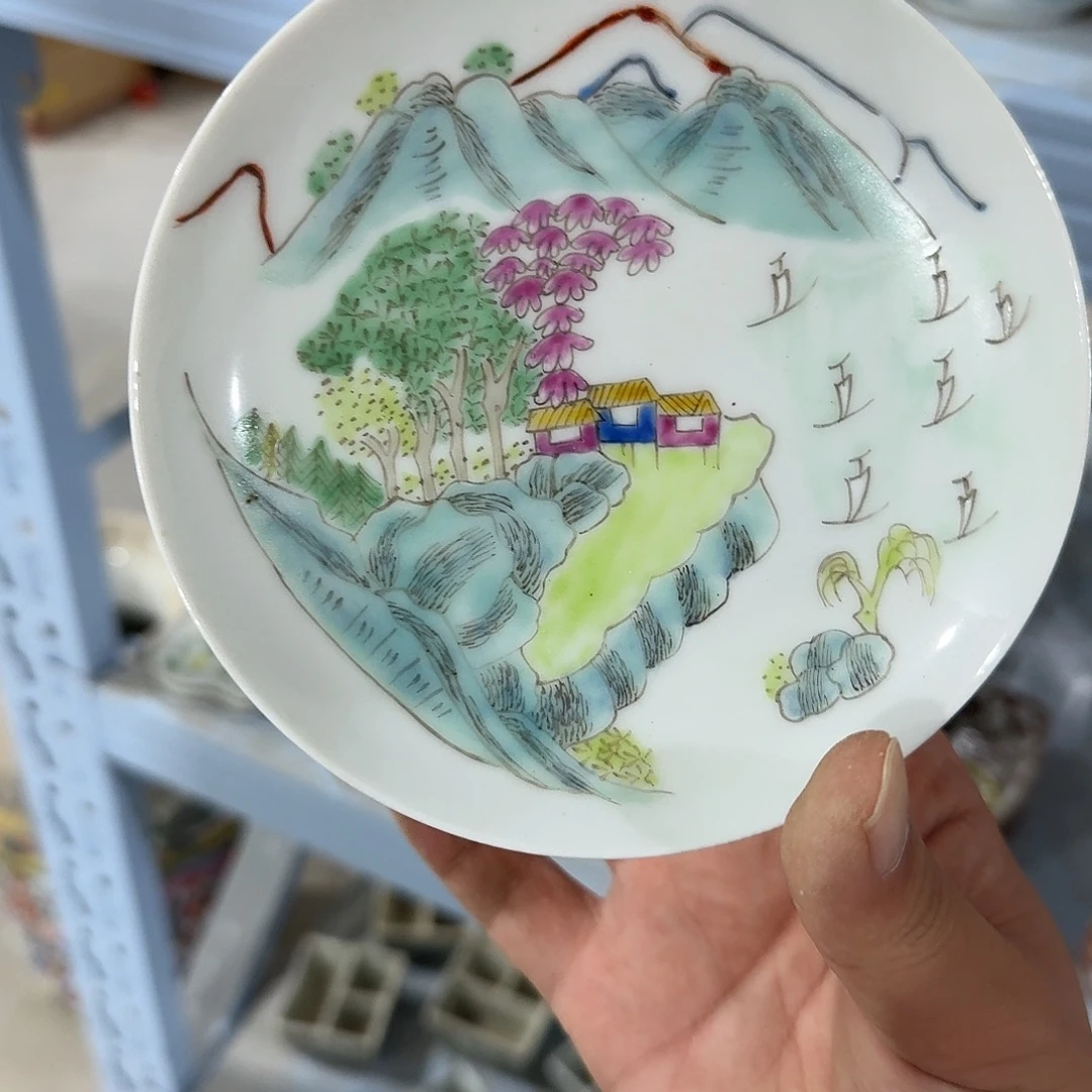 瓷片摆件手绘瓷器全部处理
