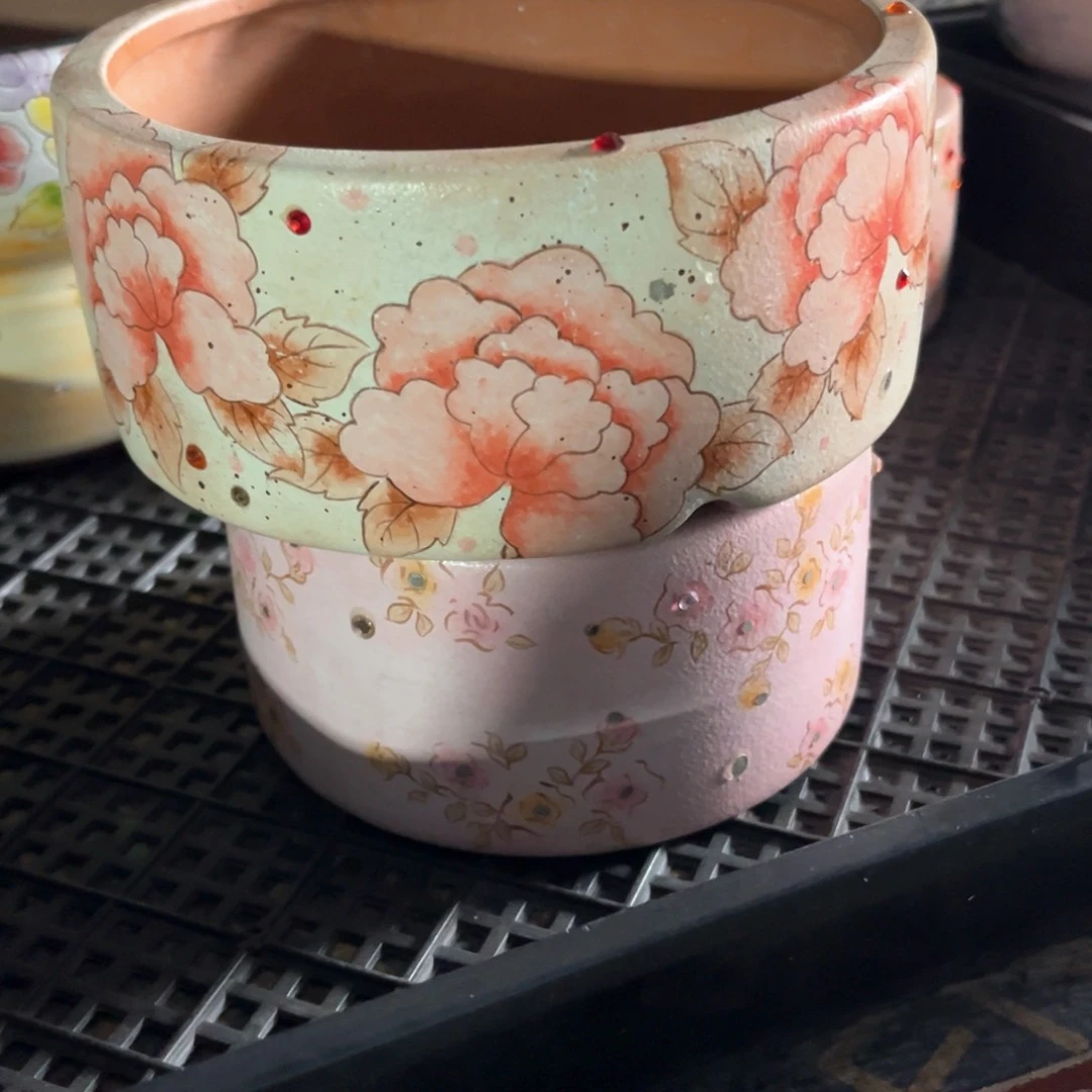 红陶白***米365花盆2个