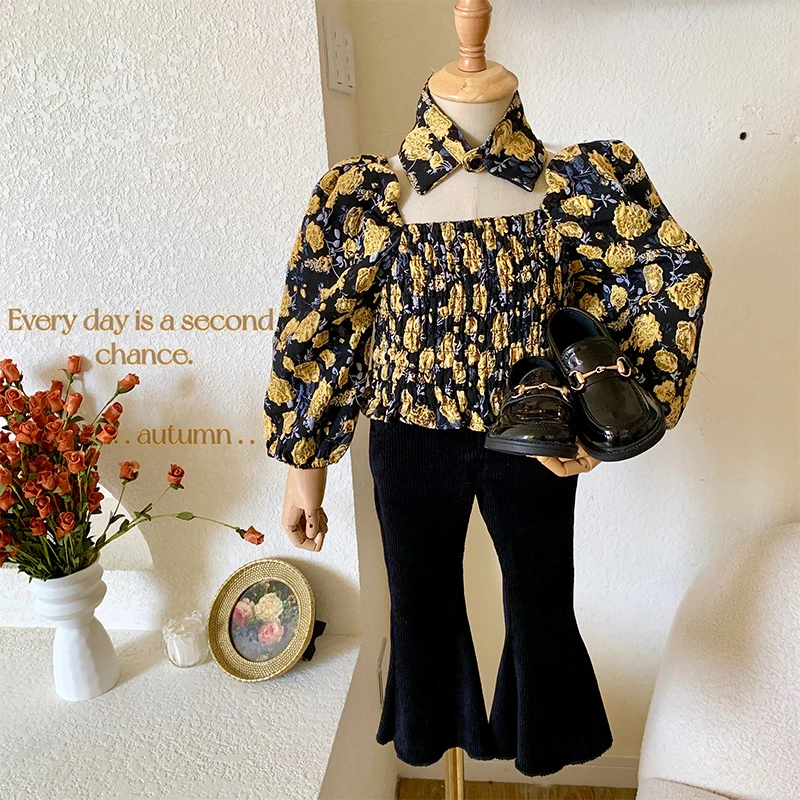 “卢浮魅影”女童时尚洋气喇叭裤 22Q032  15