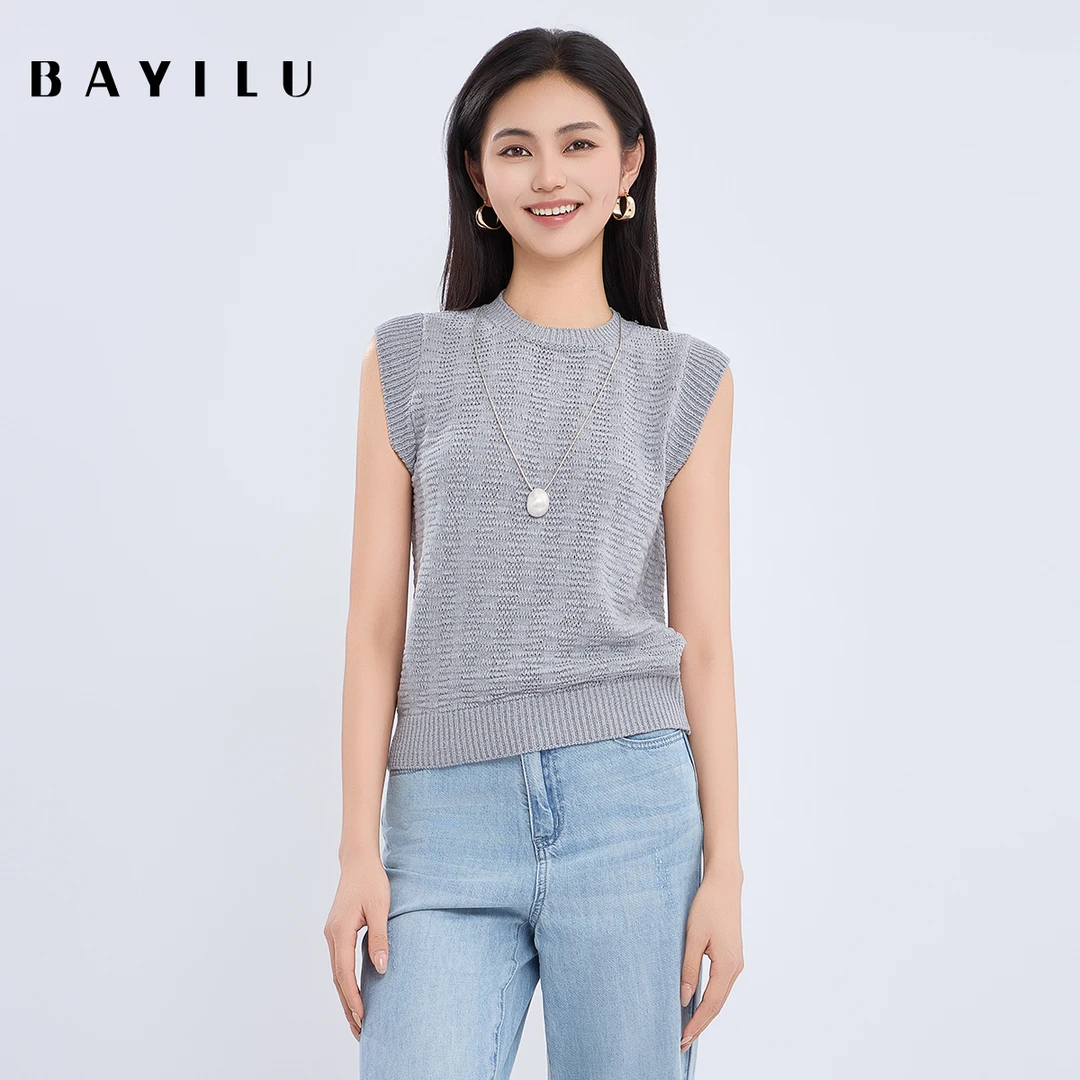 【小春子】芭依璐夏季针织背心t恤女外穿无袖95S0003Z