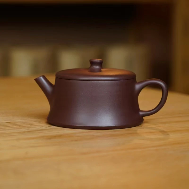 LXC紫泥【云柱180CC】宜兴黄龙山原矿手工紫砂壶