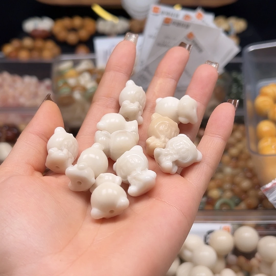 菩提根/象牙果手串瑕疵白拉布10了表面孔道有裂