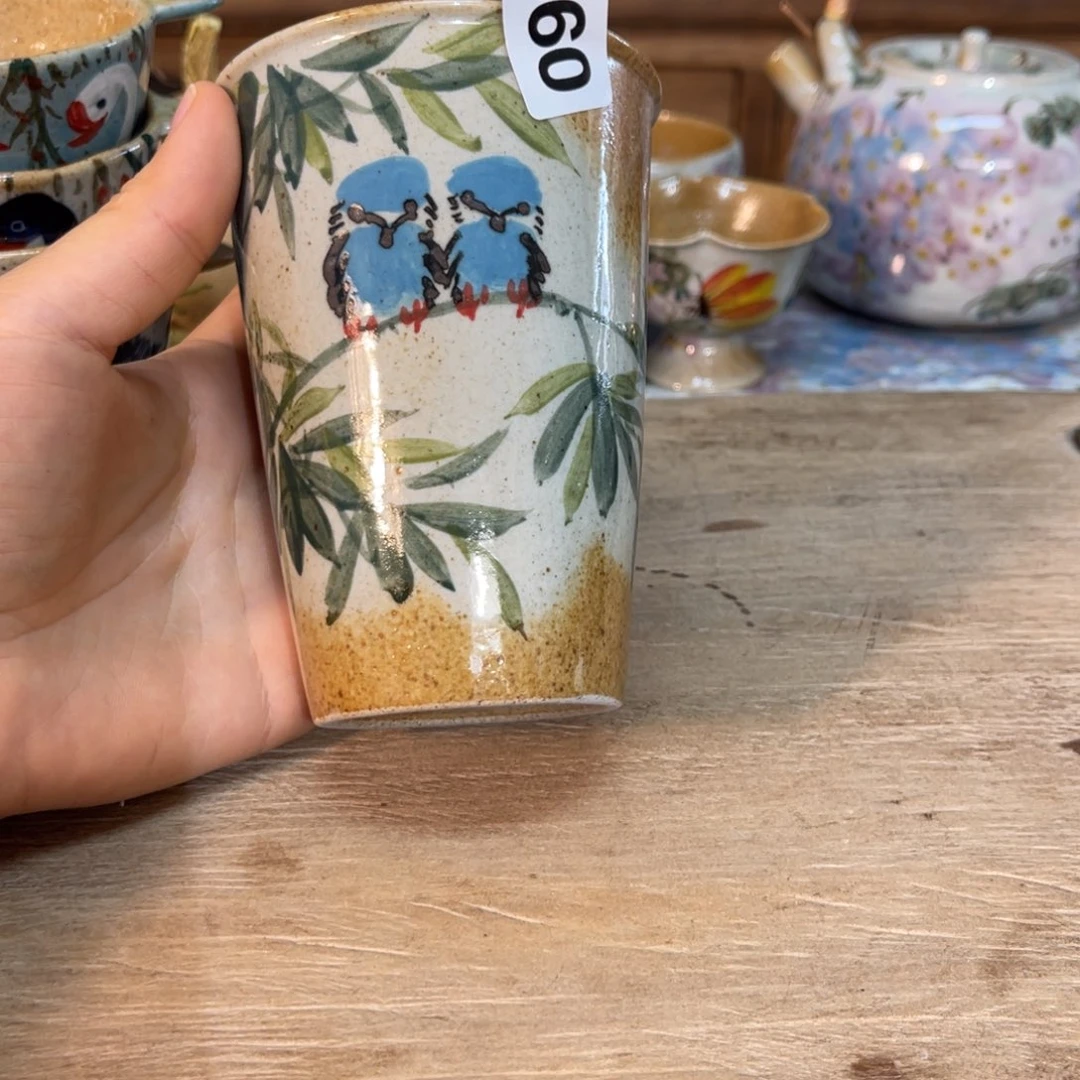 壶素浅陶瓷手工手绘
