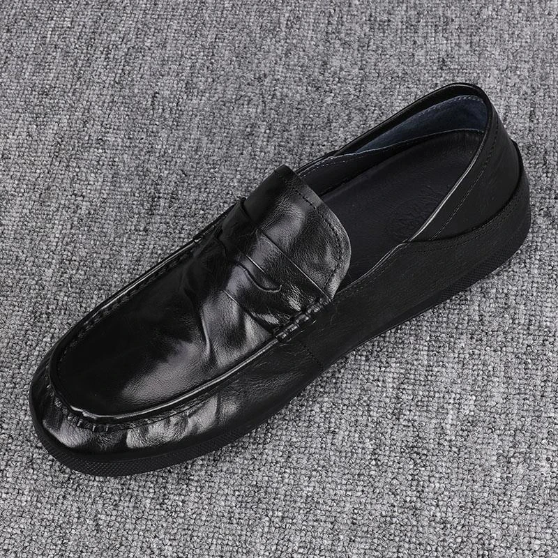 2025年英伦风一脚蹬豆豆商务休闲皮鞋男士新款时尚正装帅气乐福鞋