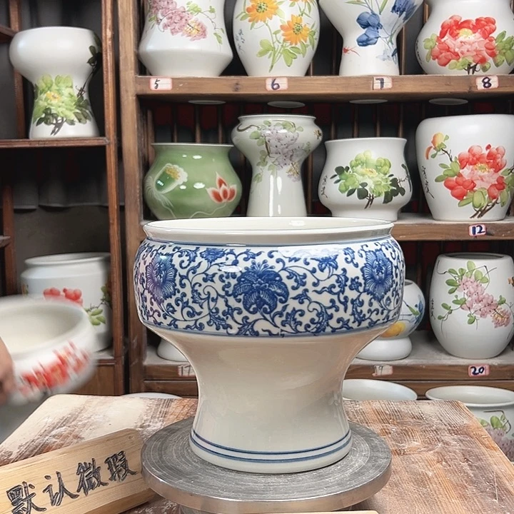 摆件口22青花新款陶瓷