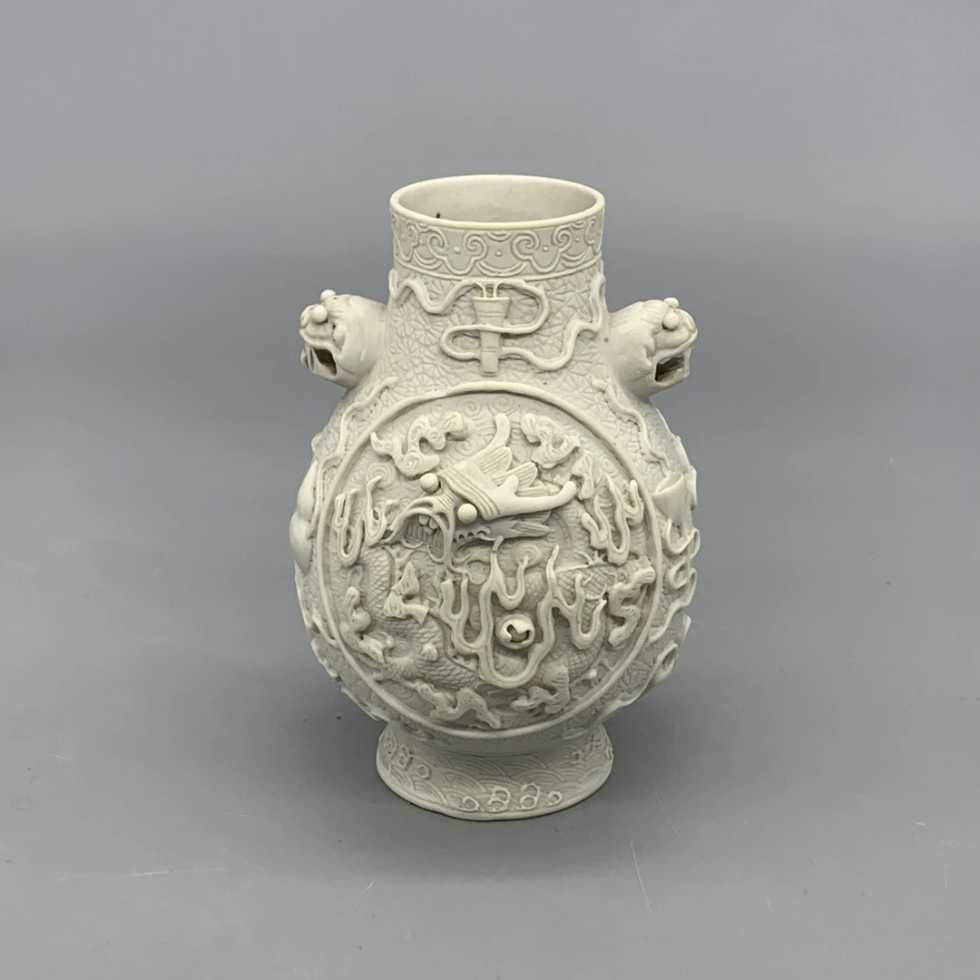 52512072*清晚期反瓷浮雕双兽耳尊/瓷器五/江苏省文物总店/MM