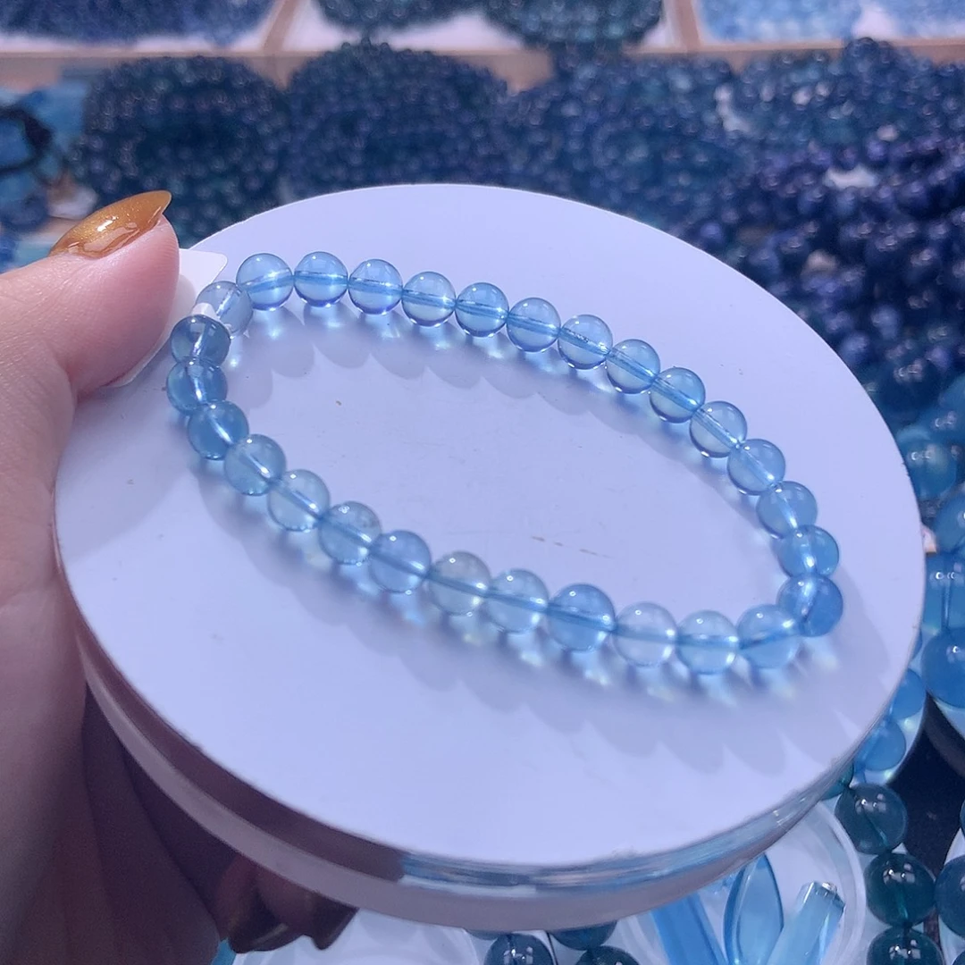 未镶嵌手串海蓝宝石冰透圣蓝6m+【350元】要拍5件