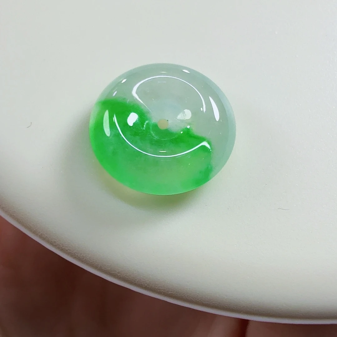 翡翠未镶嵌颈饰平安扣13.3-4.3mm