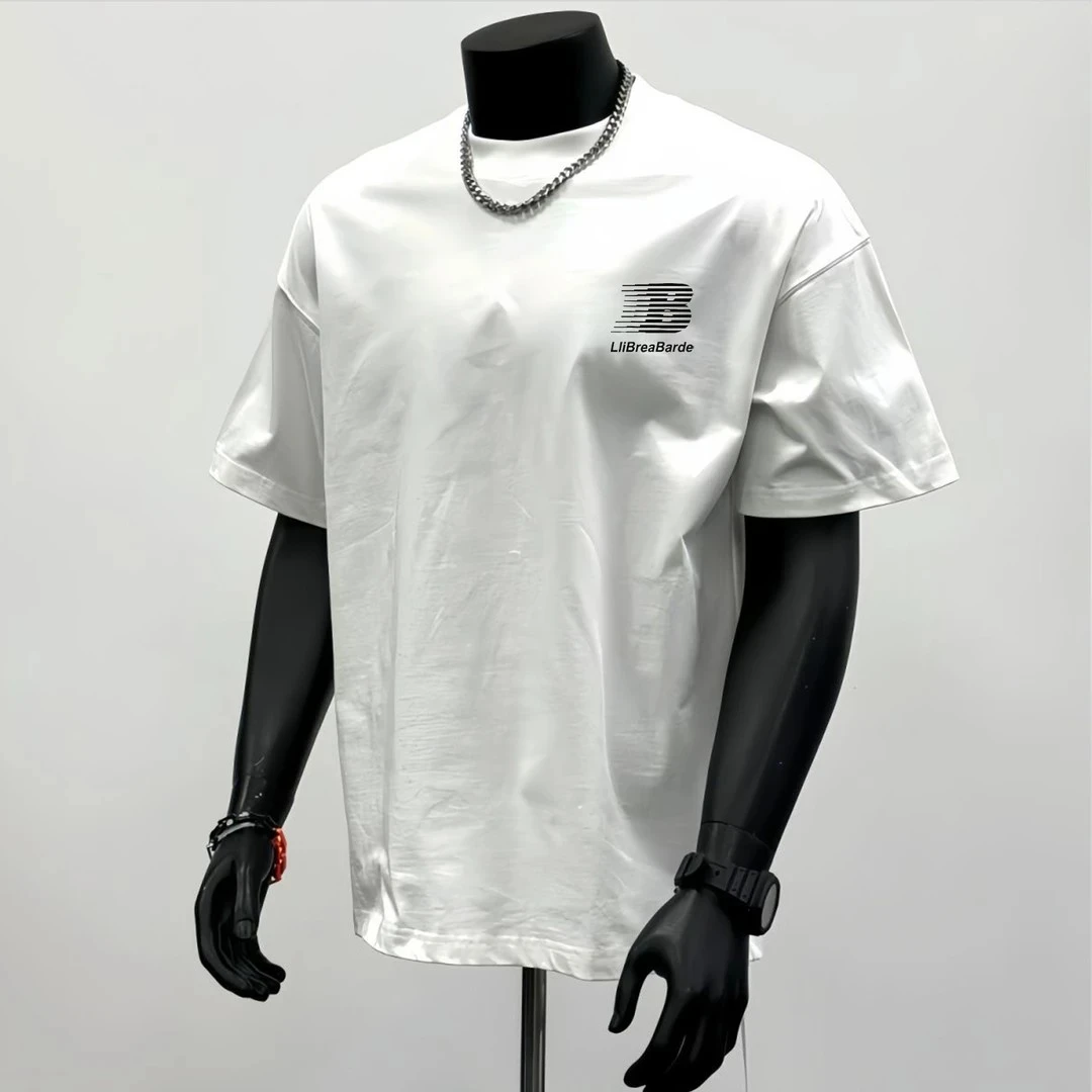 短袖t恤男重磅纯棉短袖260G不透夏季美式宽松圆领百搭男款T恤