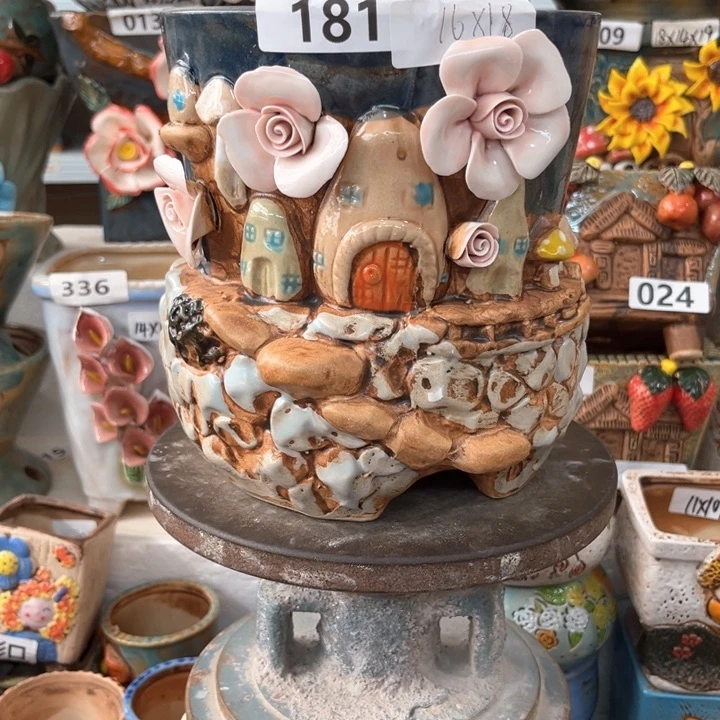 紫砂花盆粗陶材质多肉花盆