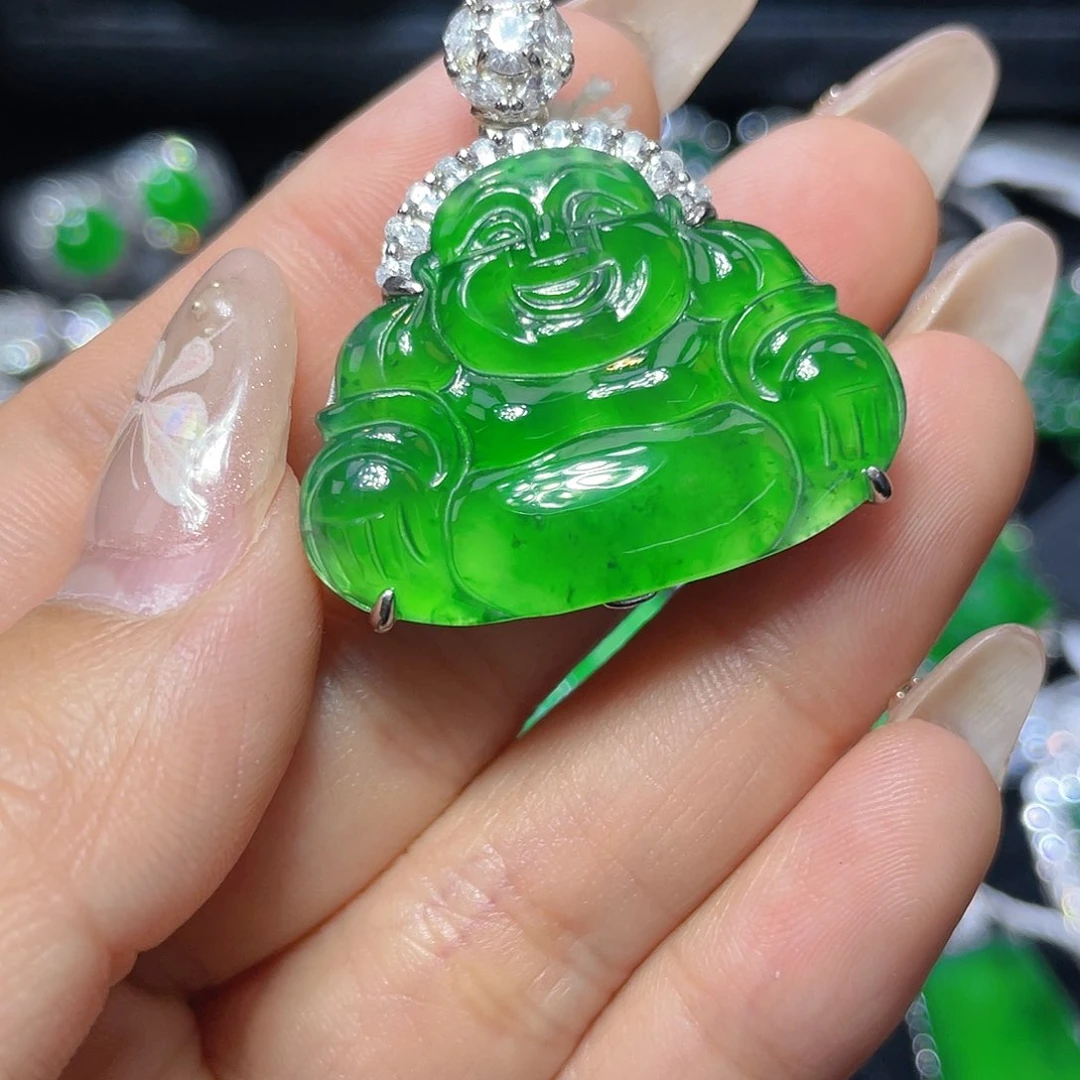 翡翠颈饰银S925镶嵌翡翠