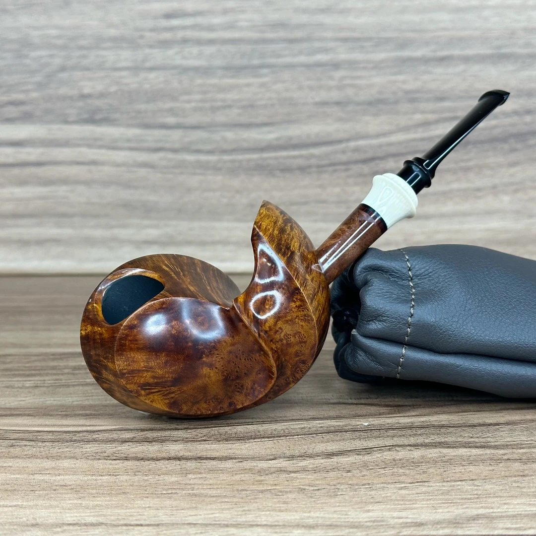 Alex Florov美国大师 弗洛罗夫 切线河豚斗型石楠木手工烟斗