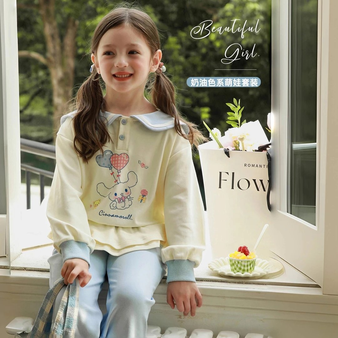 ASLN女童秋装2025新款秋日甜心~乖乖玉狗狗套装