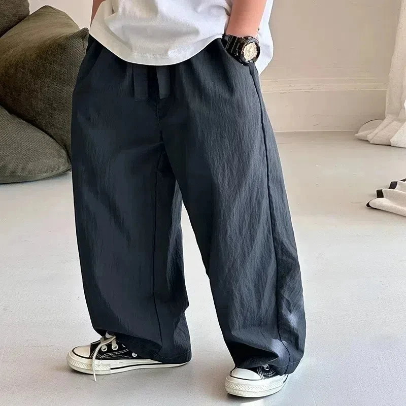 男童夏季防蚊裤薄款透气裤子2025新款儿童山本裤阔腿长裤大童夏装