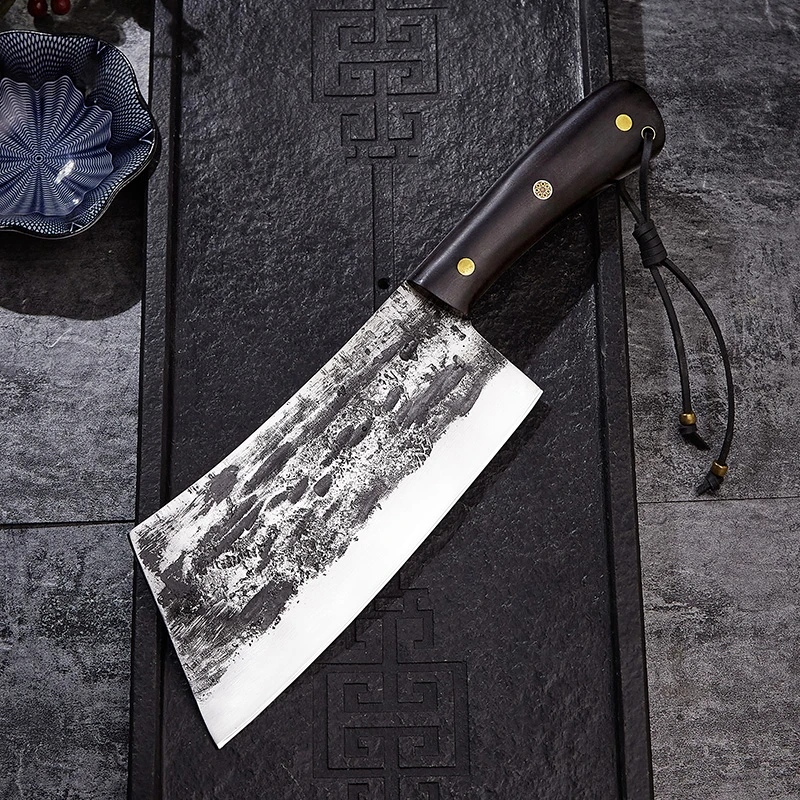 李麻子手工锻打斩鸡鸭鹅刀两用切菜刀家用厨师专用文武切片砍骨刀