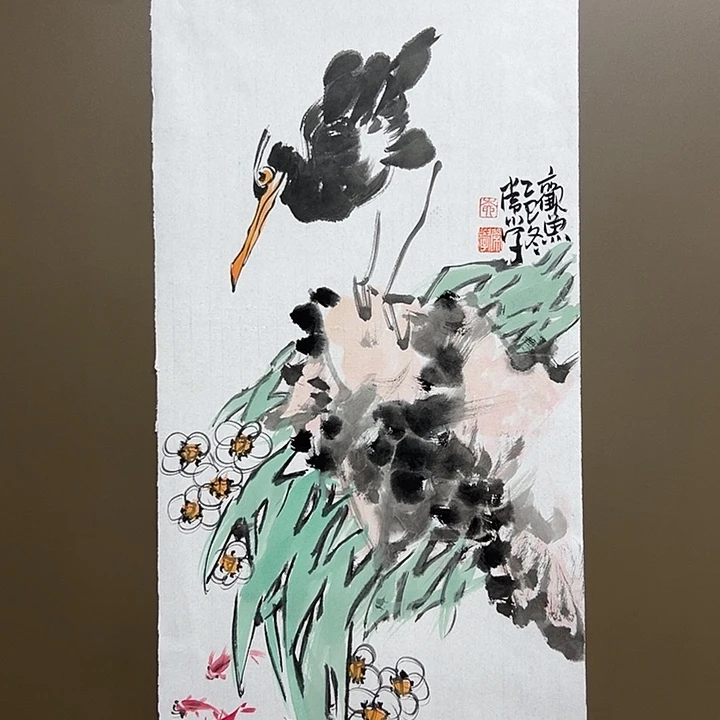 国画柳常学  手绘原创