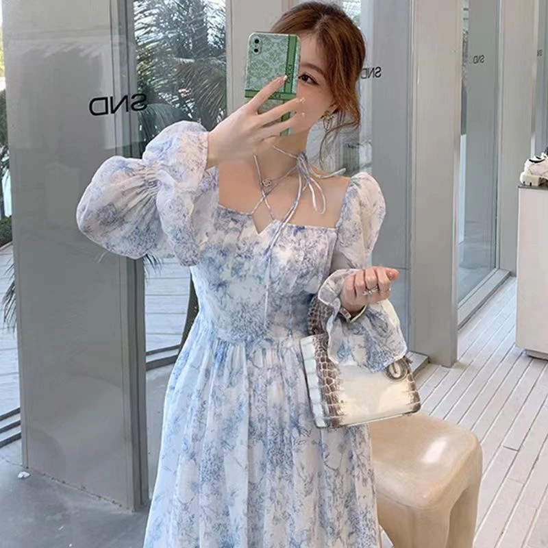 法式胖mm纯欲碎花连衣裙设计感百搭休闲时尚收腰显瘦高级感裙子