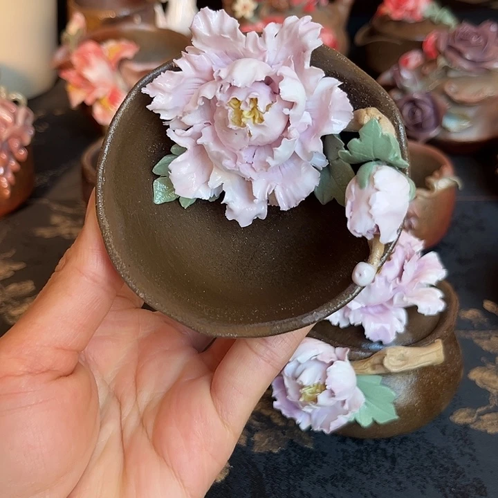 千玺造物牡丹茶杯