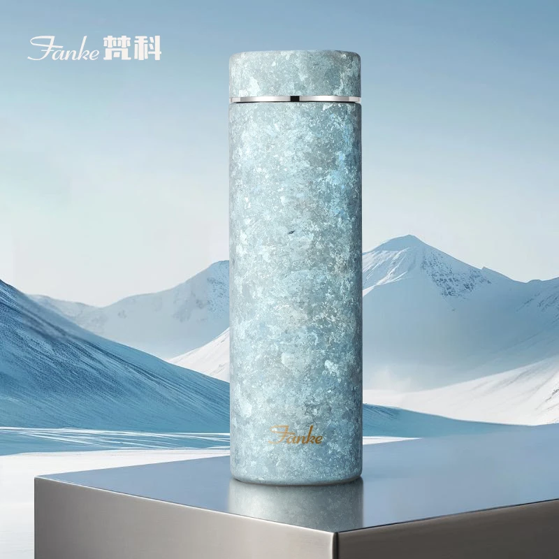 Fanke/梵科高档纯钛保温杯商务办公泡茶男女高颜值大冰花商务钛杯