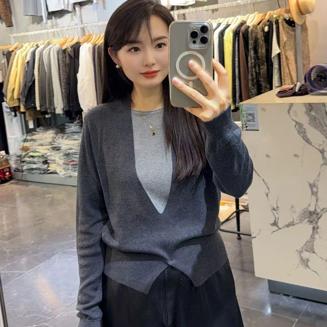 【OZZ—58521】长袖秋冬常规针织衫毛针织衫条纹针织短款女