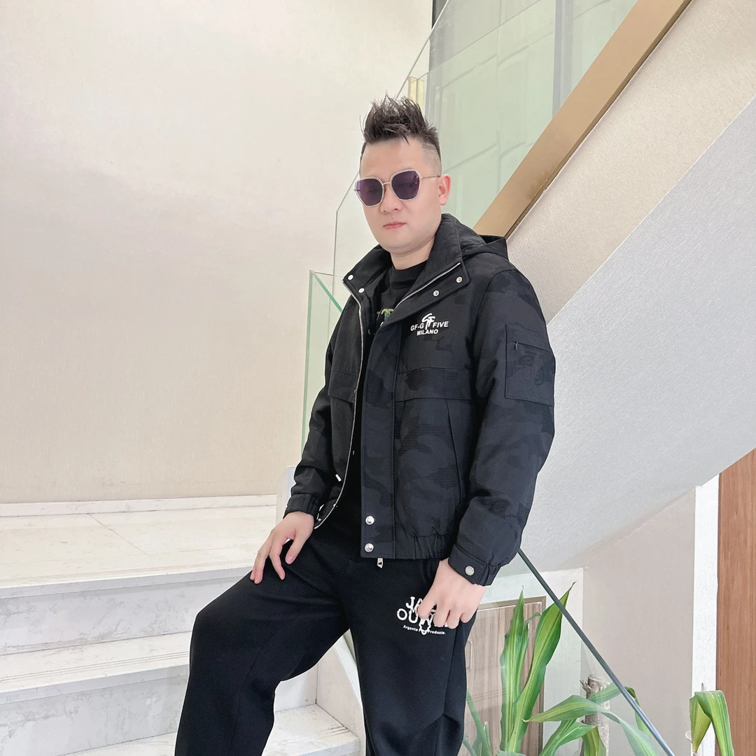 冬季款OD不规则深色迷彩轻奢高端男士上档次休闲外套男装夹克外衣