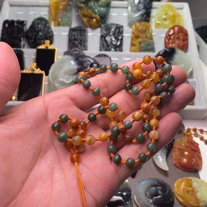 蛇纹石玉手把件未镶嵌A***羊