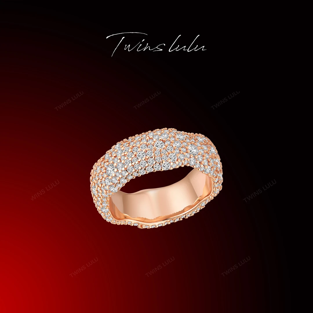 铜合金合成锆石戒指 TWINS LULU 精致氛围感镶嵌戒指TSS7810