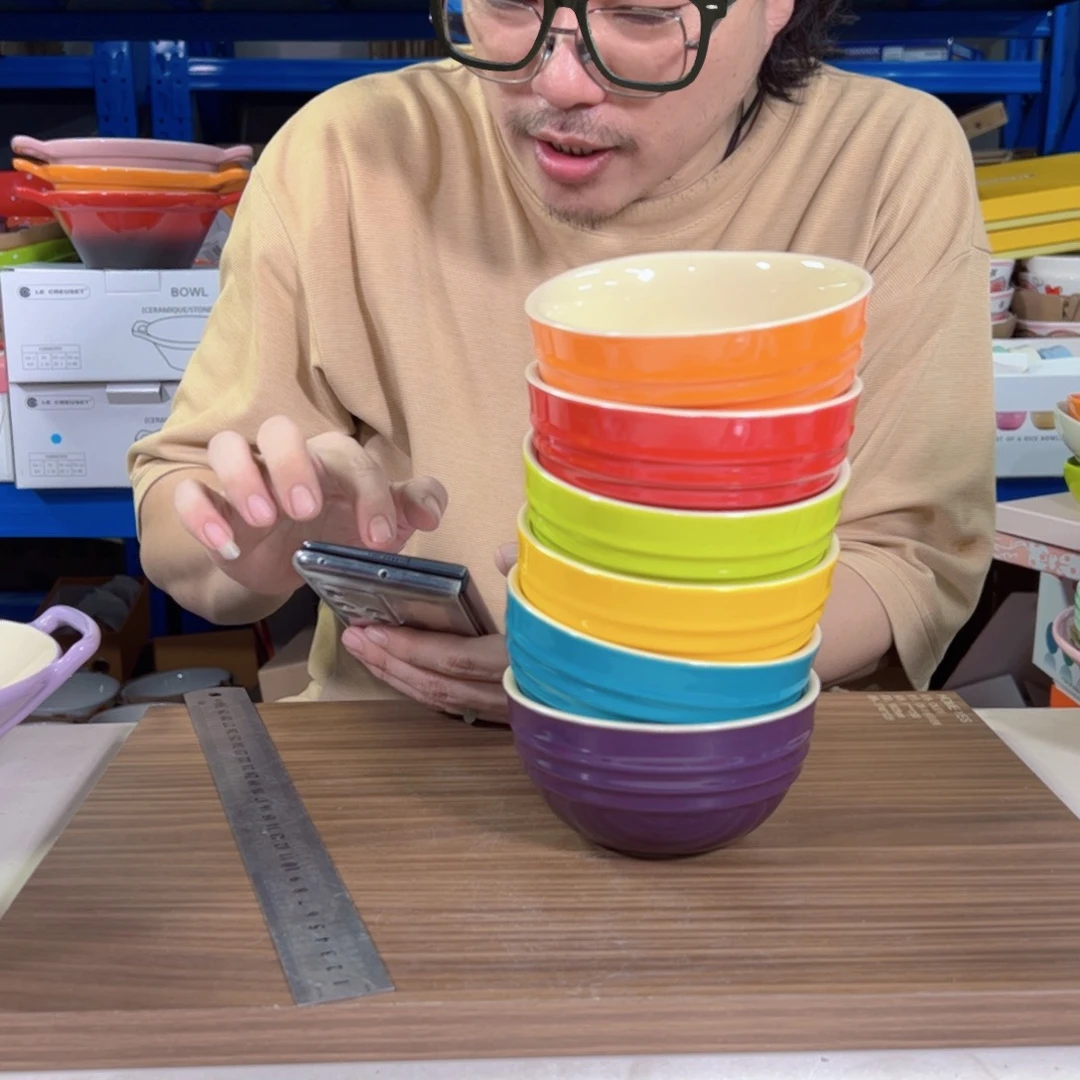 陶瓷彩虹色系米饭碗套装