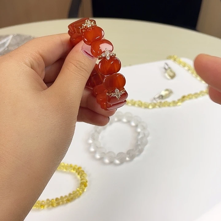 玛瑙/玉髓未镶嵌手串手串红玛瑙