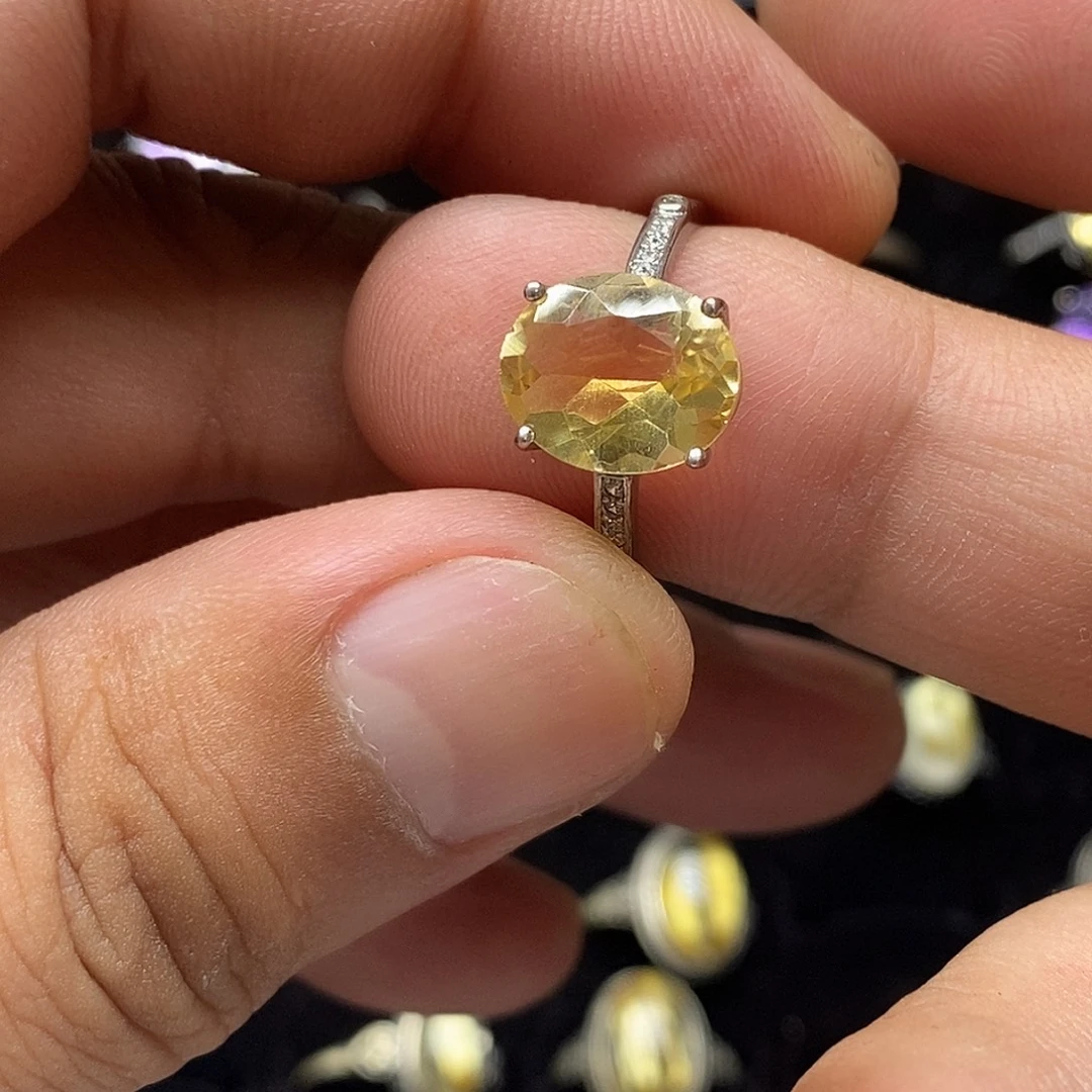 银S925镶嵌珠宝半成品水晶
