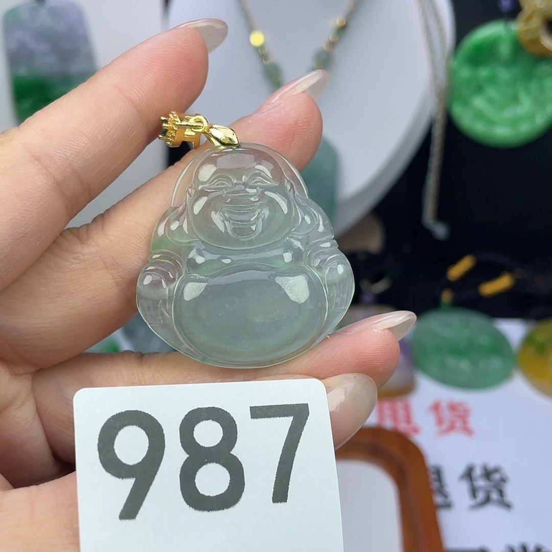 翡翠未镶嵌吊坠(赠链)