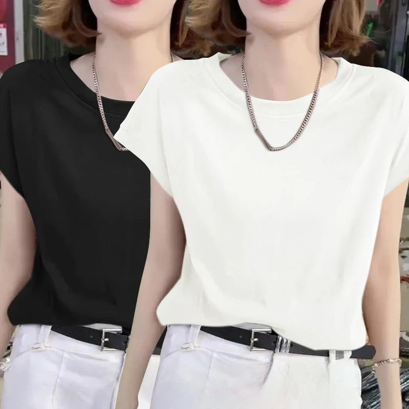 莫代尔女短袖T恤女薄款宽松显瘦夏季新款t恤凉爽女上衣潮