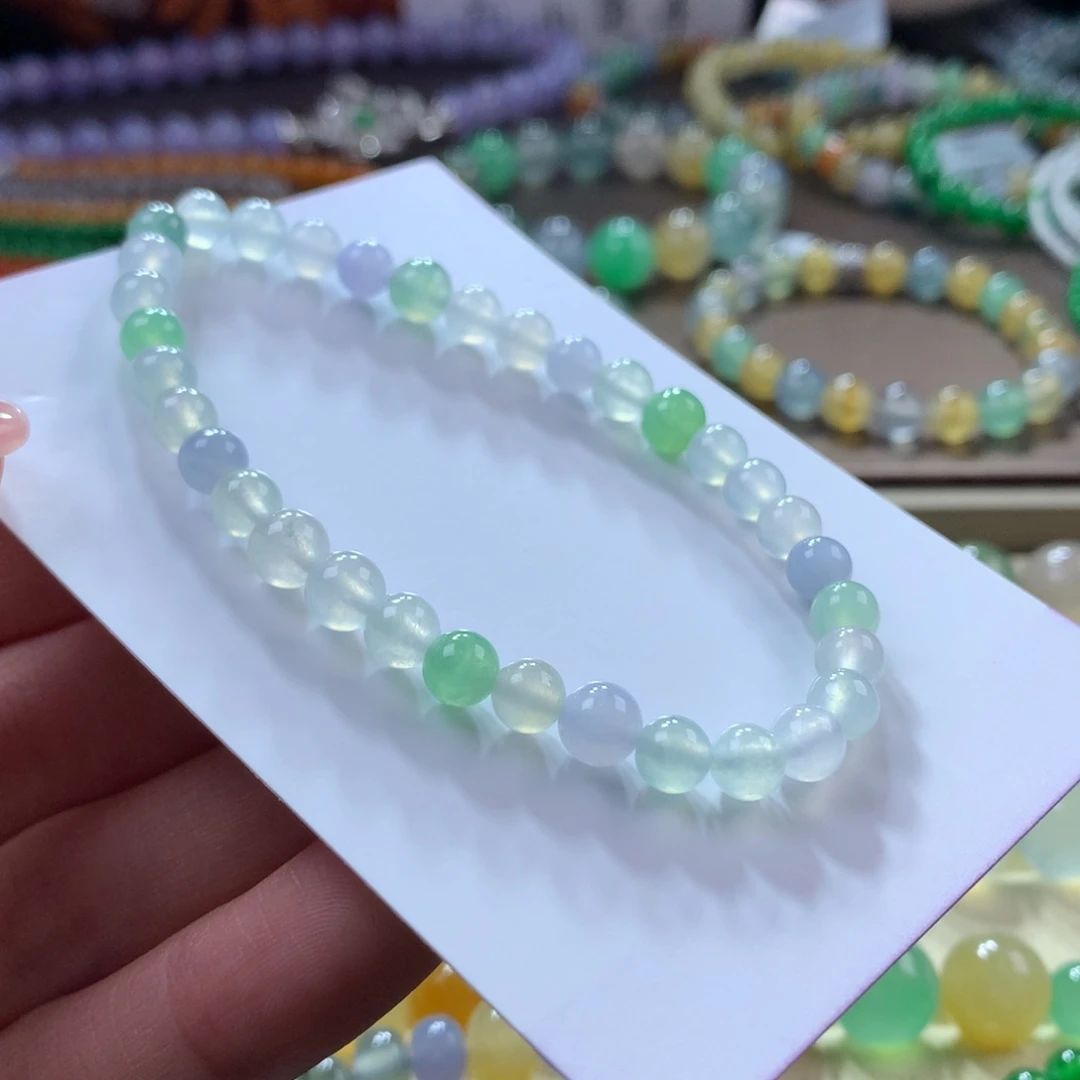 翡翠手链未镶嵌冰胶幻彩卡5➕