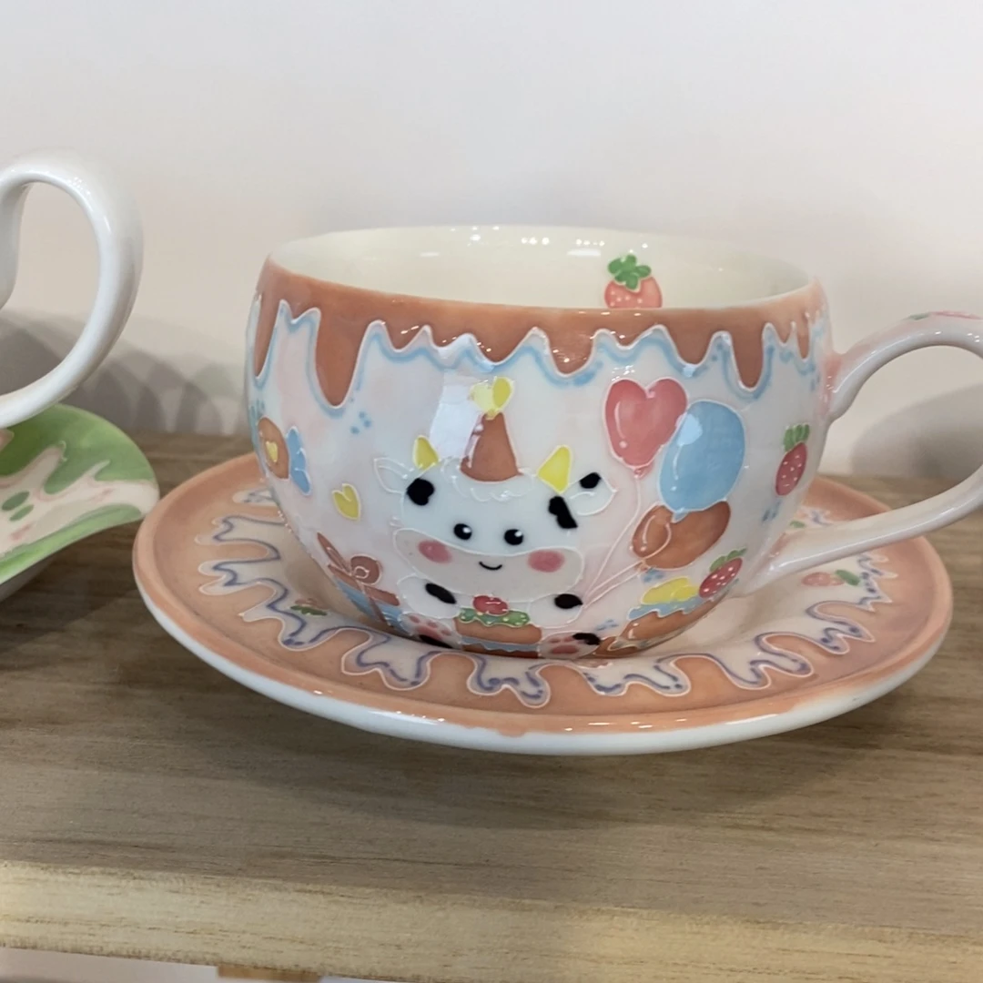 瓷片奶牛咖啡杯微瑕