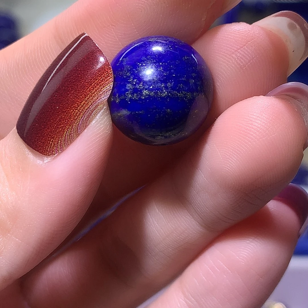 青金石未镶嵌天然原矿单圆珠15.7 m