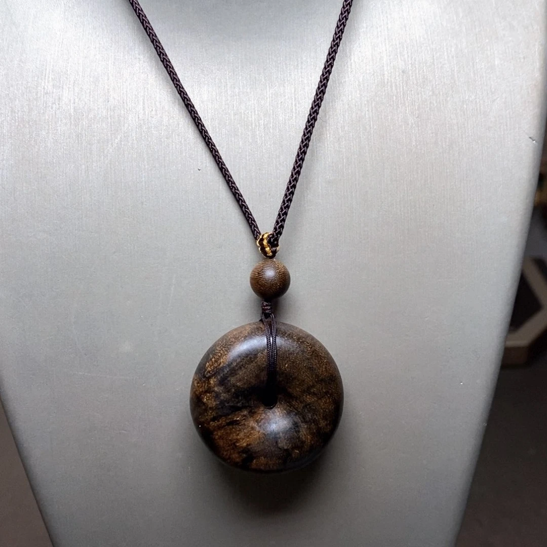 沉香木手串越南芽庄白棋楠瘤疤平安扣吊坠