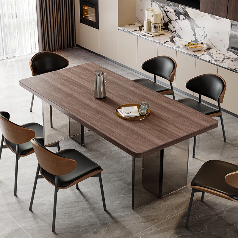 美柏【清荷座餐桌】全托岩板餐桌轻奢家用餐桌大小户型亚克力悬浮