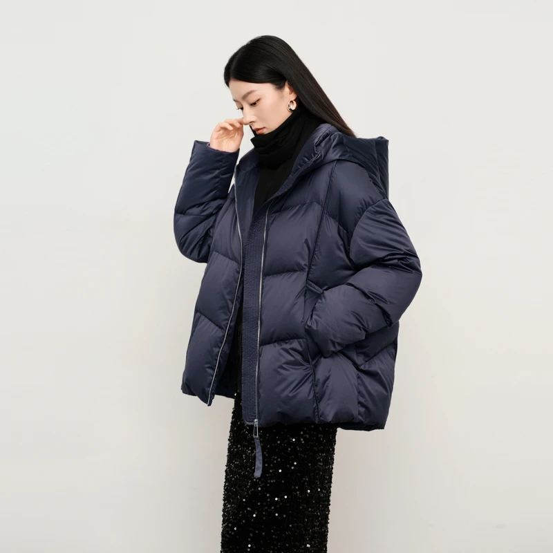 DUNNU/敦奴dunnu冬时尚百搭休闲鹅绒连帽保暖宽松羽绒服FU5Y2122