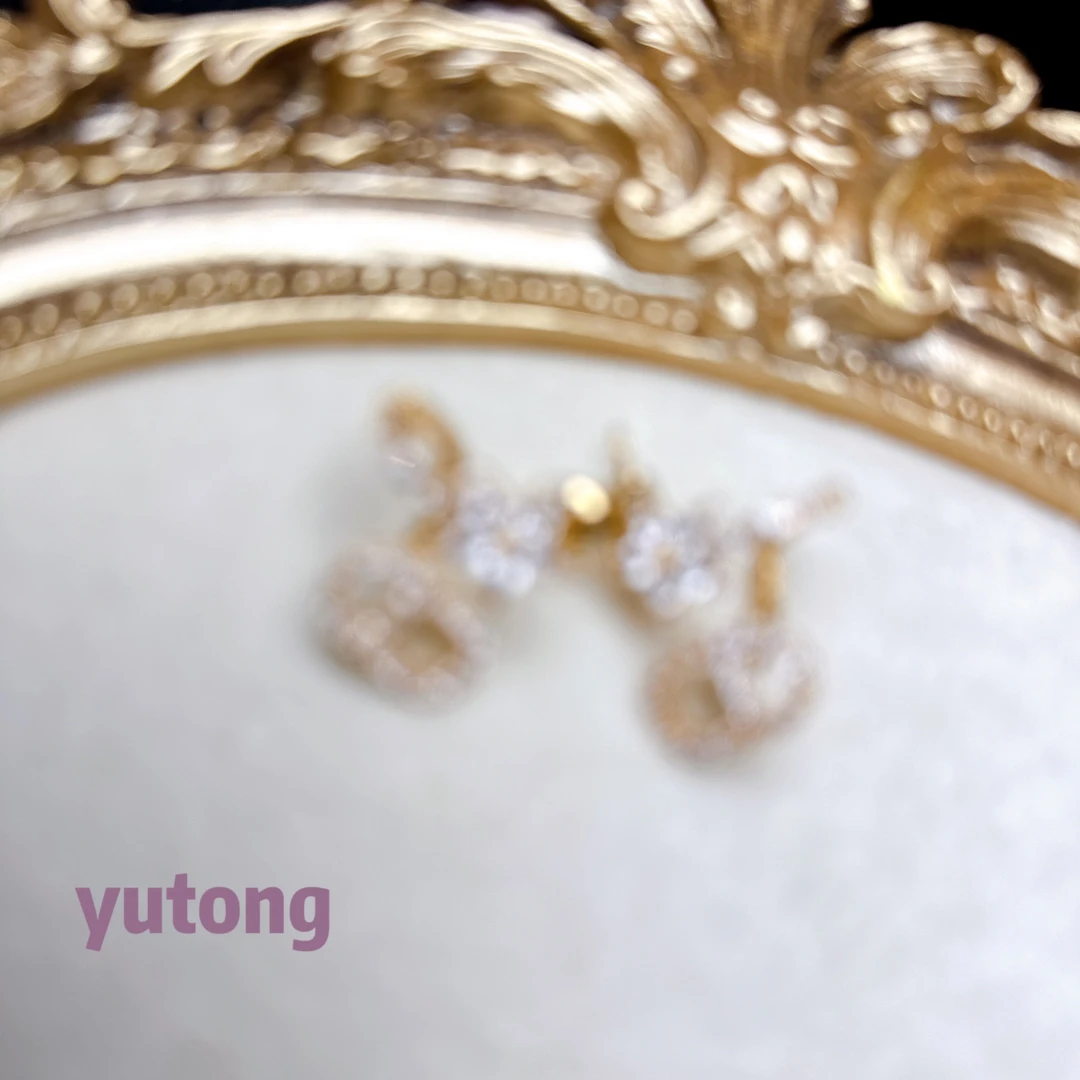 铜合金锆石耳饰 【雨桐高奢饰品】耳环CC00722