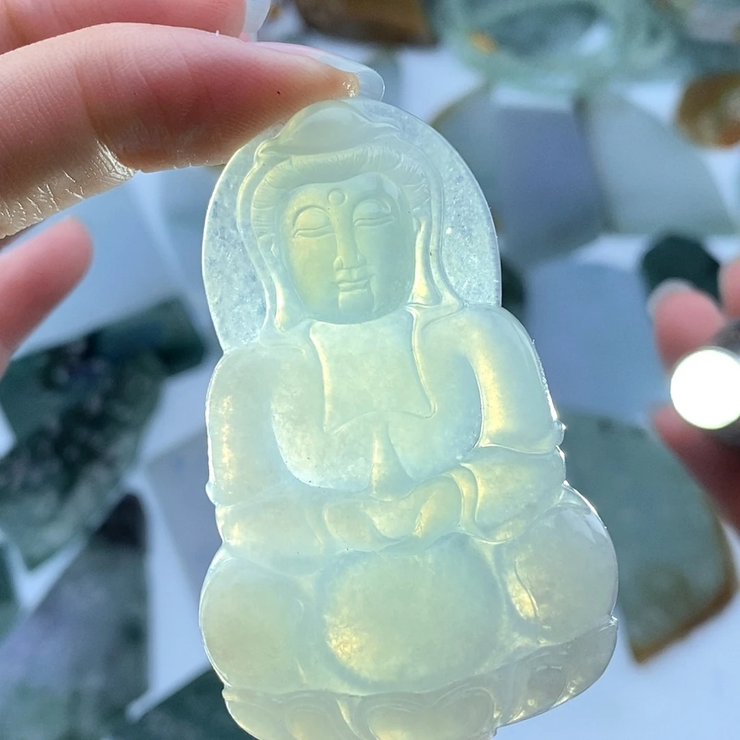 翡翠未镶嵌挂件天然缅甸A货翡翠