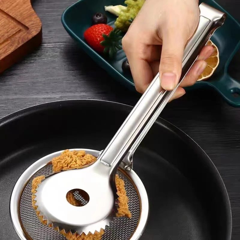 油漏勺不锈钢家用厨房捞油炸物油渣可夹取过滤网油勺网勺