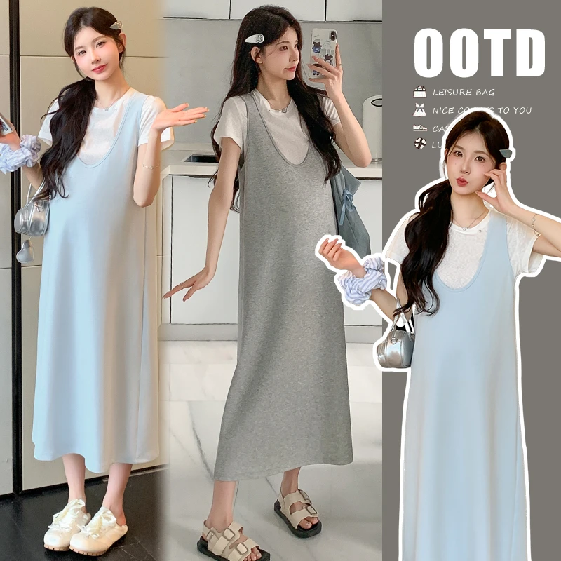2025新款孕妇装夏装气质夏季宽松中长款韩版两件套时尚显瘦