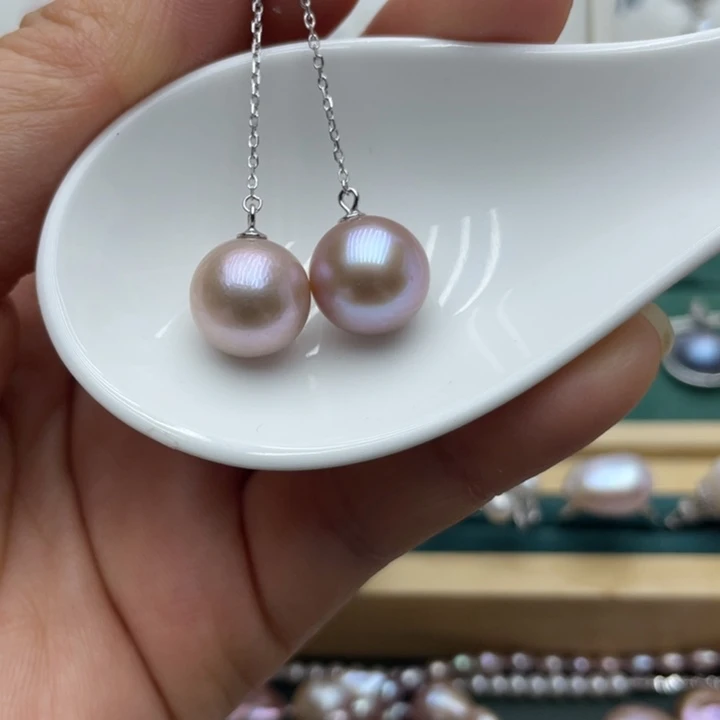 淡水珍珠耳饰银S925镶嵌台****师