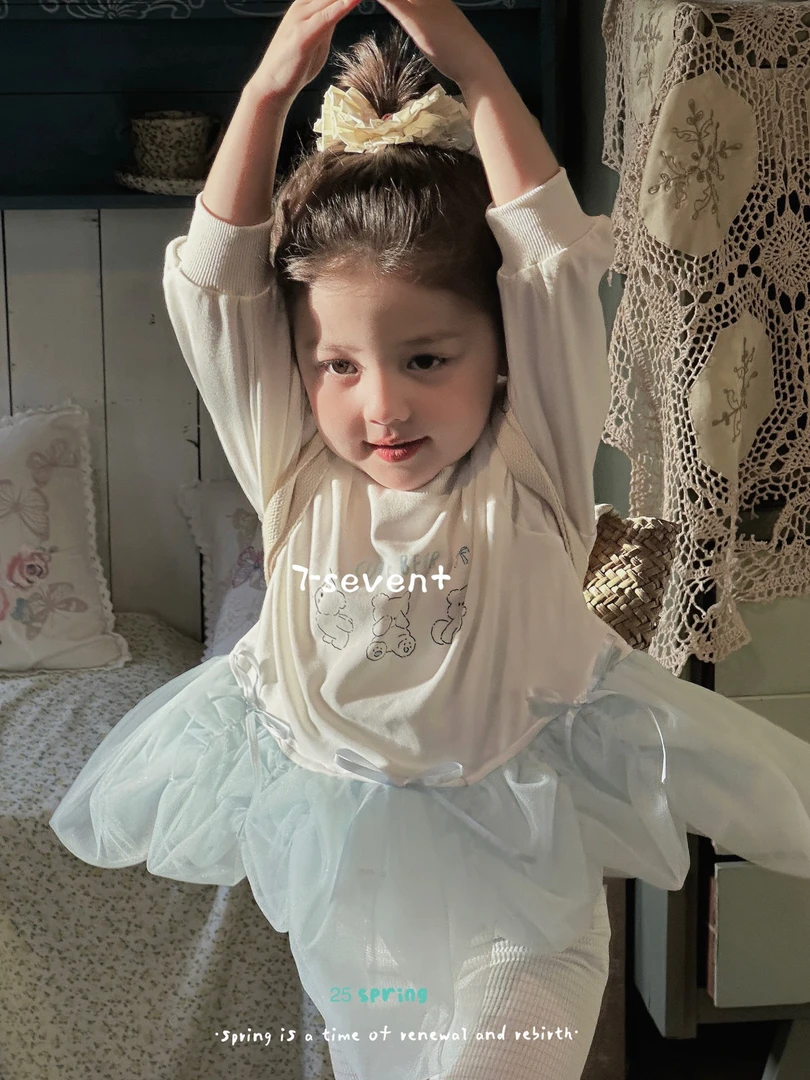 7-seven 25春女童可爱仙女风卫衣白色洋气韩版春秋打底卡通