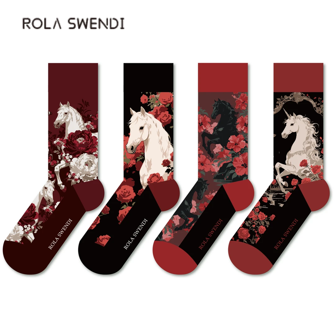 （马年限定礼盒）ROLA SWEND秋冬款棉袜透气法式动物系列