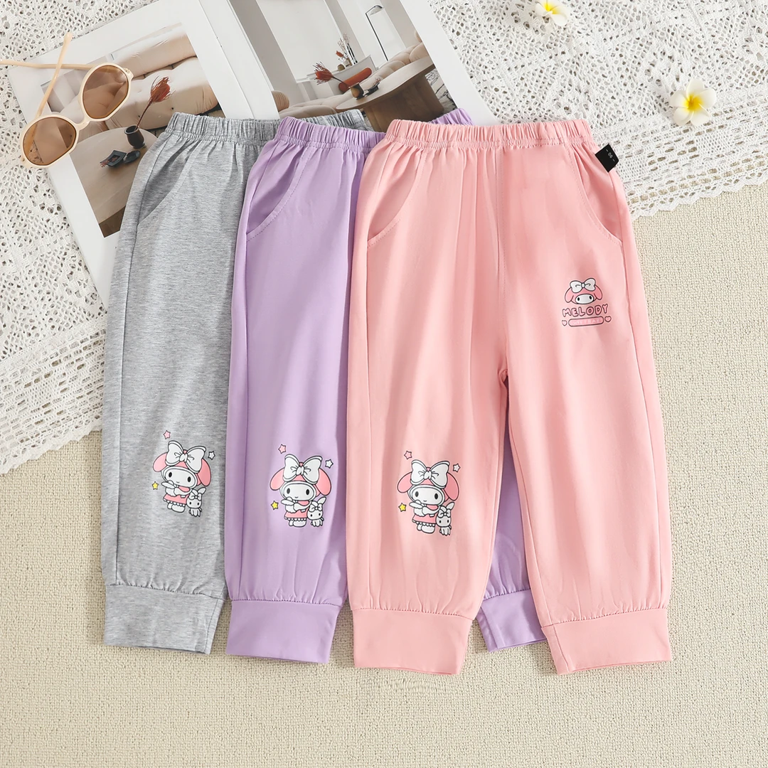 童装女小童春秋夏季新款休闲裤女孩韩版洋气裤子宝宝外穿卡通长裤