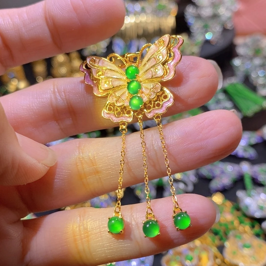 银S925镶嵌挂件翡翠