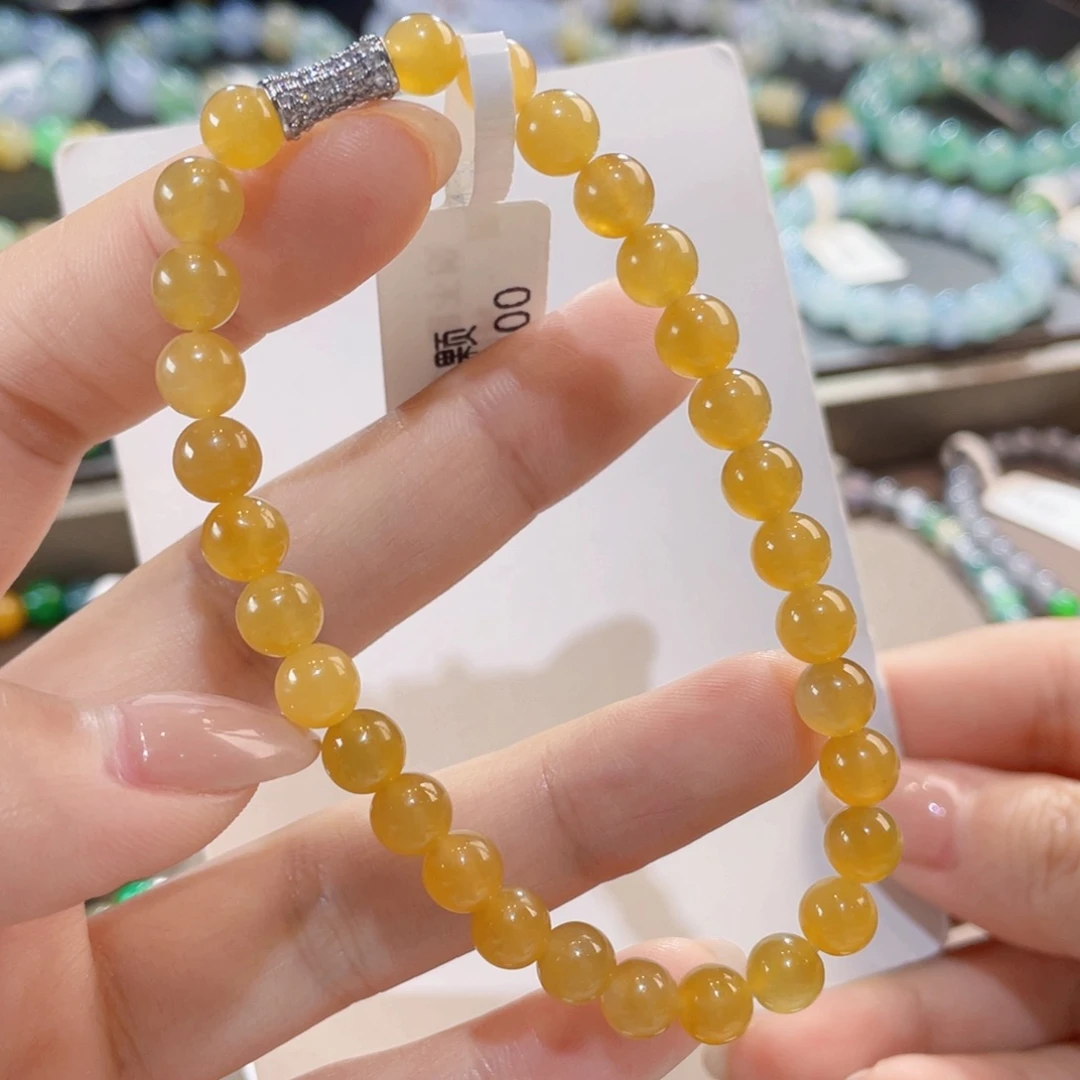 未镶嵌手链翡翠油润满黄卡6.3