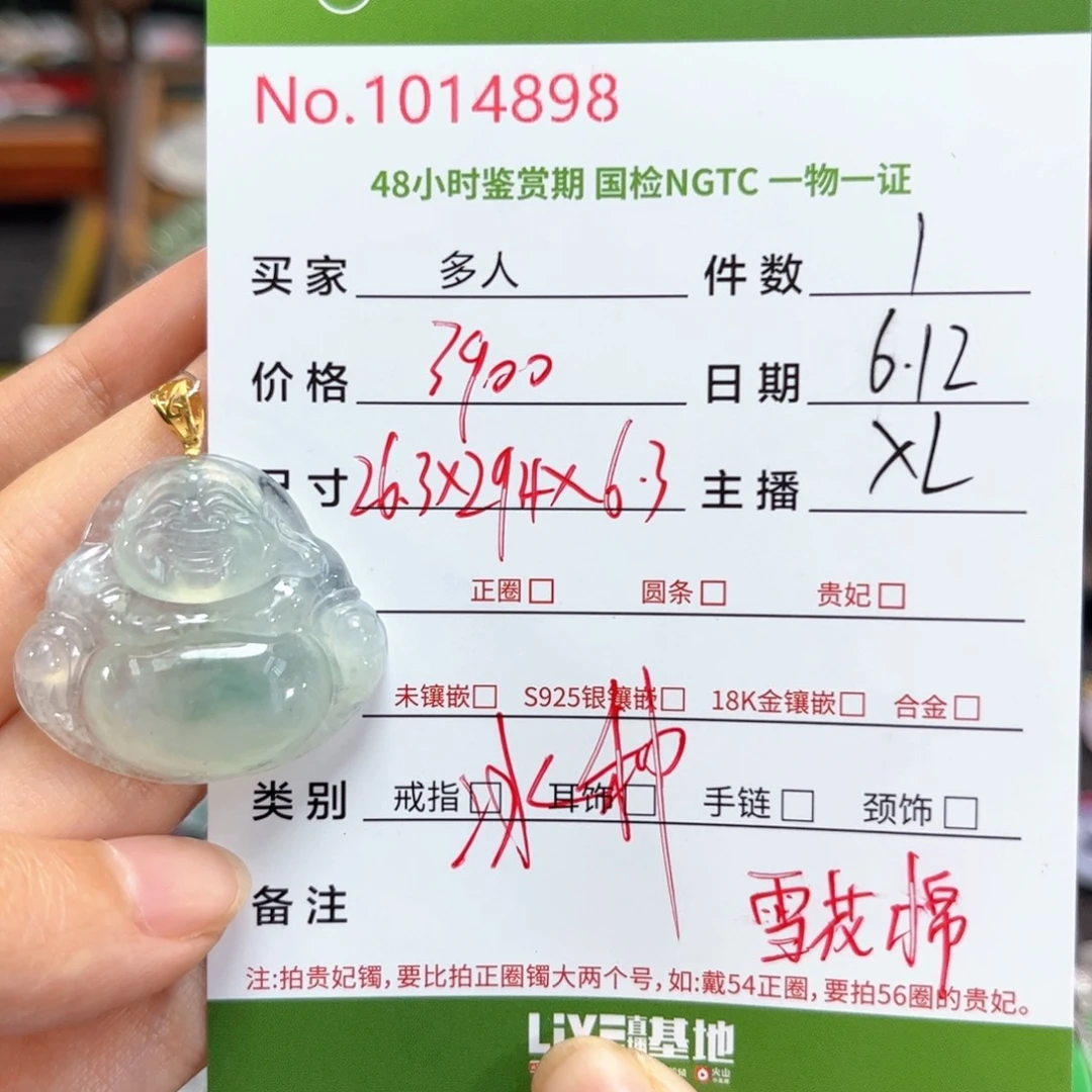 翡翠18K金镶嵌颈饰多人