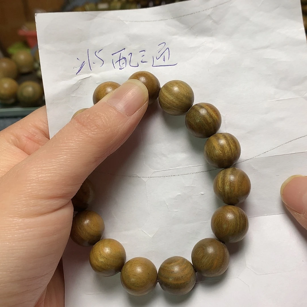 维腊木（绿檀）手串/手链ㅤ****ㅤ1.5水波纹